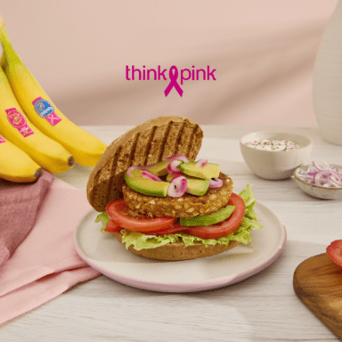 Vegetarische burger met Chiquita-banaan en kikkererwten